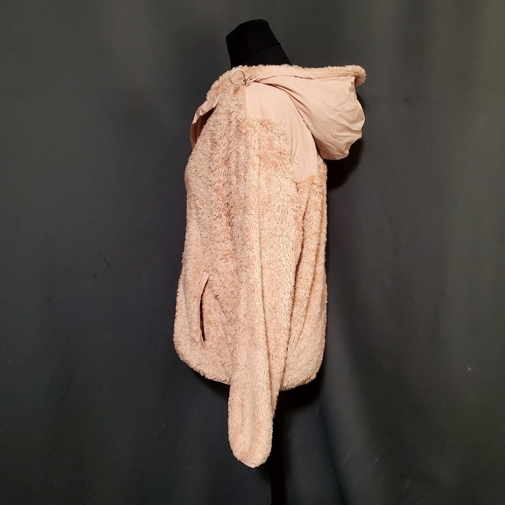 ZYIA Active Blush Sherpa Furry Hoodie Jacket Size Small NWT - Picture 3 of 8